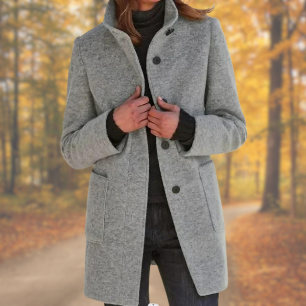 EMILIA | Coat with Stand-up Collar